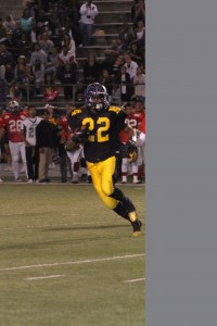 Norwalk's Rashaad Penny gains five yards on his only third quarter carry in the 47th Annual 6-5 All Star Football Classic. Penny gained 31 yards on two carries but caught two passes for 77 yards in the first half. Penny's team, the East all stars, lost 12-3.