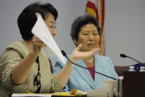 ABC School Board Members Soo Yoo and Olympia Chen. Randy Economy Photo