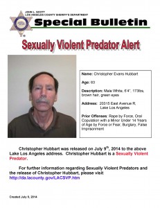 Christopher Hubbart has been located to a home in the Lake Los Angeles area on Wednesday, law enforcement officials confirmed to HMG-CN.