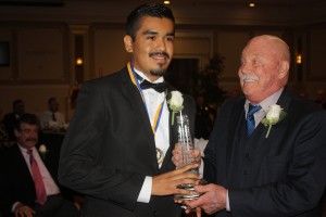 Oswaldo Reyes, winner of the Robert H. Carter Leadership Award.  Randy Economy Photo