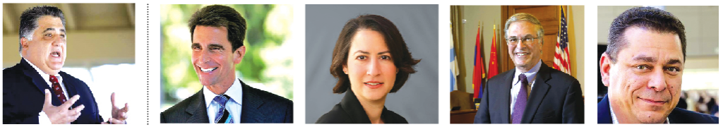 NOT ENDORSING: HMG-CN exclusively obtained documentation showing these officials did not endorse Portantino (far left) despite  being listed as supporters on  his website. Those not endorsing are (l-r) state Sen. Mark Leno (D-San Francisco), Glendale Councilwoman Laura Friedman, Pasadena Councilman Terry Tornek, and Eric Bauman, Chair of the L.A. Democratic Party.