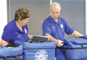 Meals On Wheels volunteers meet at the La Mirada Activity Center to prep and bag meals to get ready for delivery.
