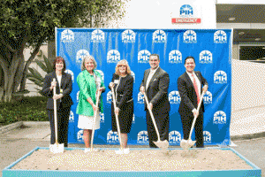 PIH Health chief operating officer of the Downey campus Ramona Pratt; Downey Mayor Alex Saab; and former patients broke ground to mark the beginning of the renovations. 
