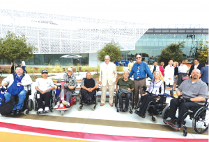 L.A. County Supervisor Don Knabe with attendees at the opening of the new Wellness Center. Standing with Knabe is Cerritos' Mickey Christianson. Photo courtesy city of Los Angeles. 