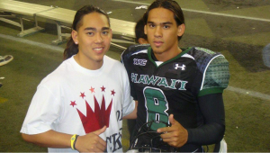 RECORD SETTING QUARTERBACKS: Casey Nielsen (left) and Corey Nielsen from 2011. Casey works at Adidas in Portland as Social Media Manager for all of the U.S. Football. Corey earned a marketing degree from St. Francis University that helped him land a job at Stance Socks, where he has been doing licensing for the past year working on NBA, MLB and college licensing deals. 