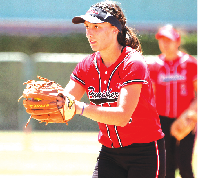 PITCHER YAMILA EVANS of the Artesia Punishers graduated from San Marino High after playing in just two varsity games over her final two seasons due to multiple issues involving a new coaching staff. Evans will be attending Siena College on a softball scholarship. PHOTO BY ARMANDO VARGAS.
