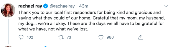 rachel ray house fire