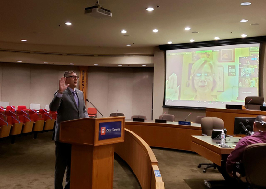 President Ashton being sworn 