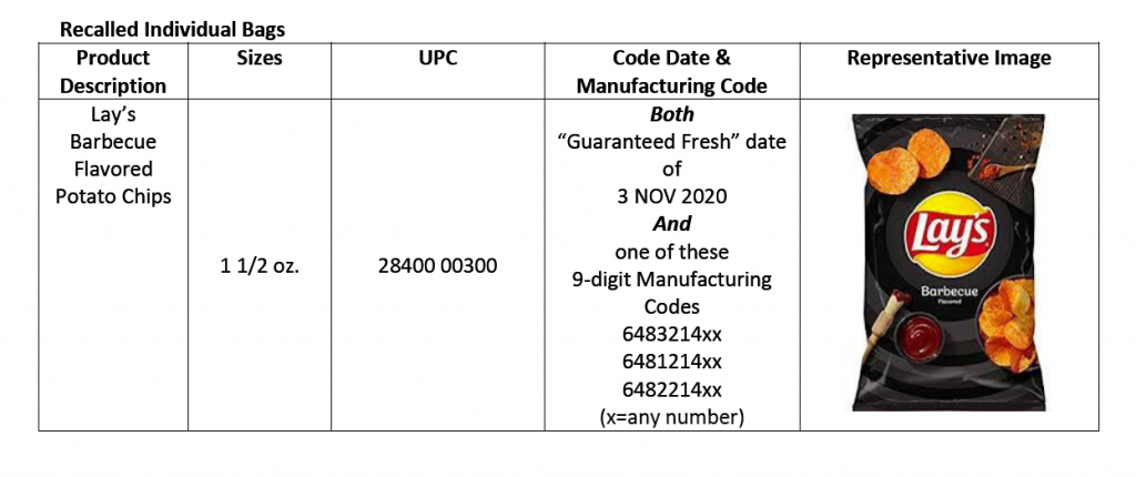 frito lay recall 60 ct